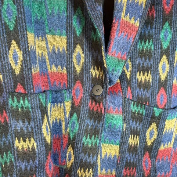 Anchor Blue Vintage Southwestern Womens Blazer with Single Button Closure - Picture 3 of 8